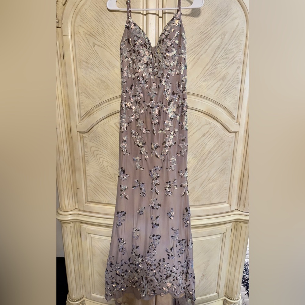 Purple prom dress with tail 6